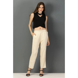 Cream Straight Pant